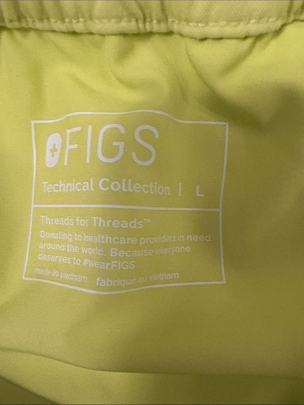 Figs Neon Yellow Scrub Set with Blue Drawstring (large) - Picture 3 of 10